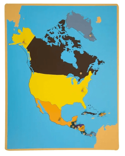 Kinderhuis Geography Map Cabinet with 8 Puzzle Maps