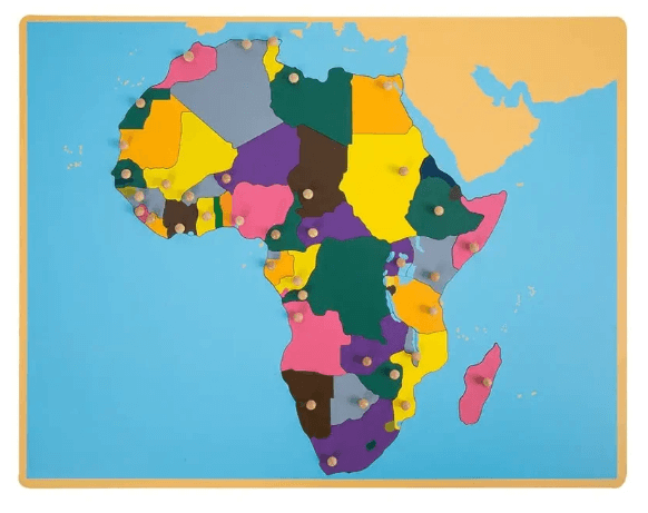 Kinderhuis Geography Map Cabinet with 8 Puzzle Maps