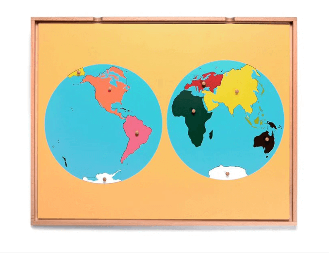 Kinderhuis Geography Premium Wooden Map Cabinet with Tray