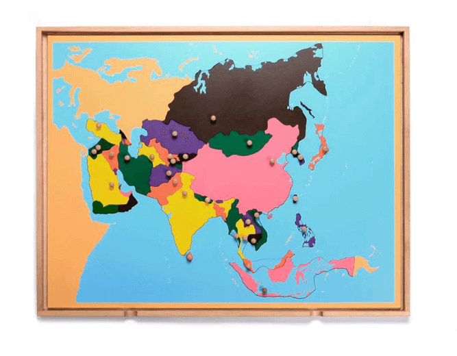 Kinderhuis Geography Premium Wooden Map Cabinet with Tray