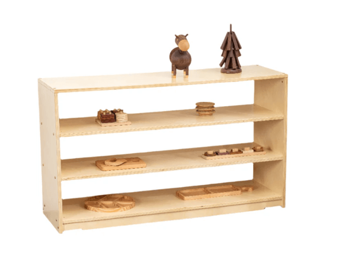 Kinderhuis Birch Wood 3-Shelf Montessori Toy Storage Cabinet