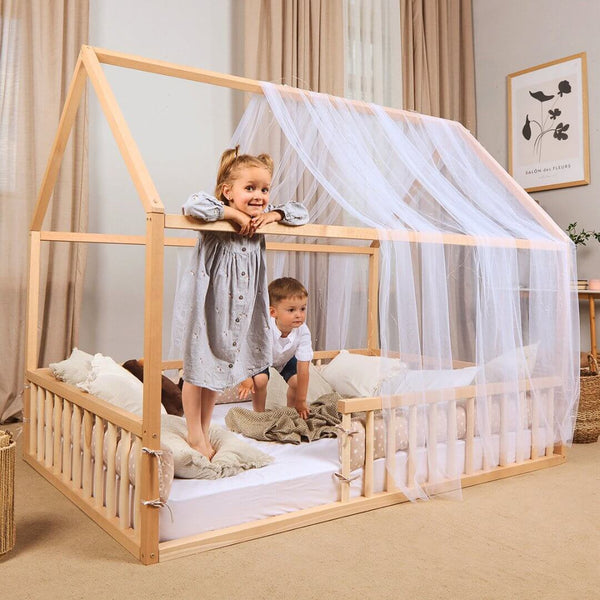 Goodevas Montessori House Bed with Fence