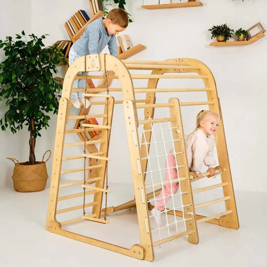 Goodevas 6 in 1 Indoor Wooden Playground for Children