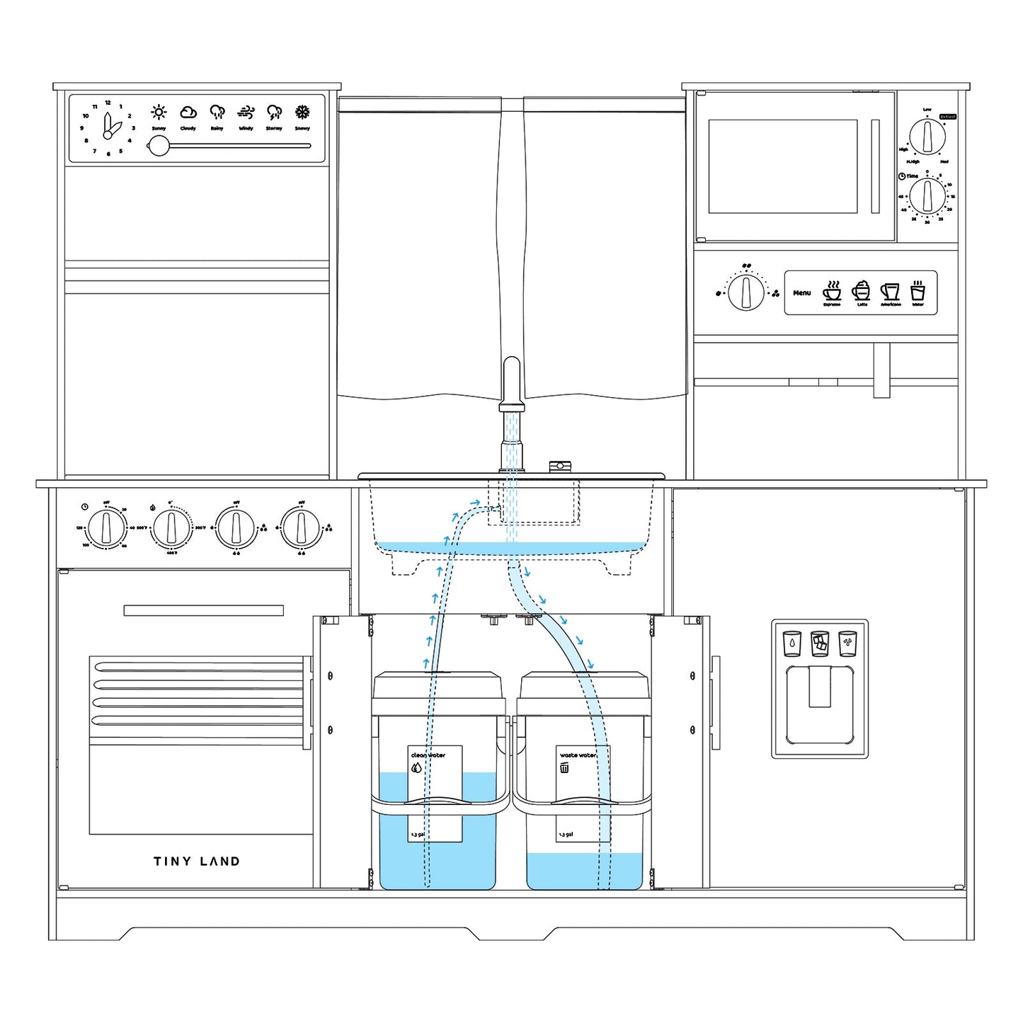 Tiny Land Play Kitchen With Running Water