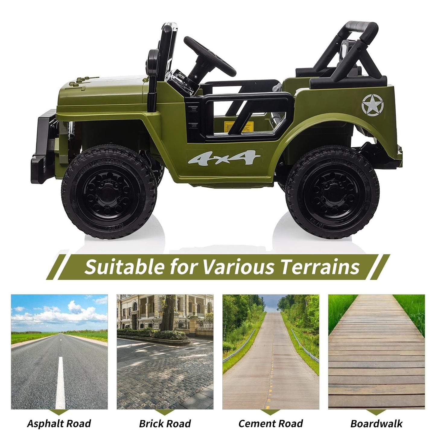 Magic Cars Electric Ride-On Green Truck