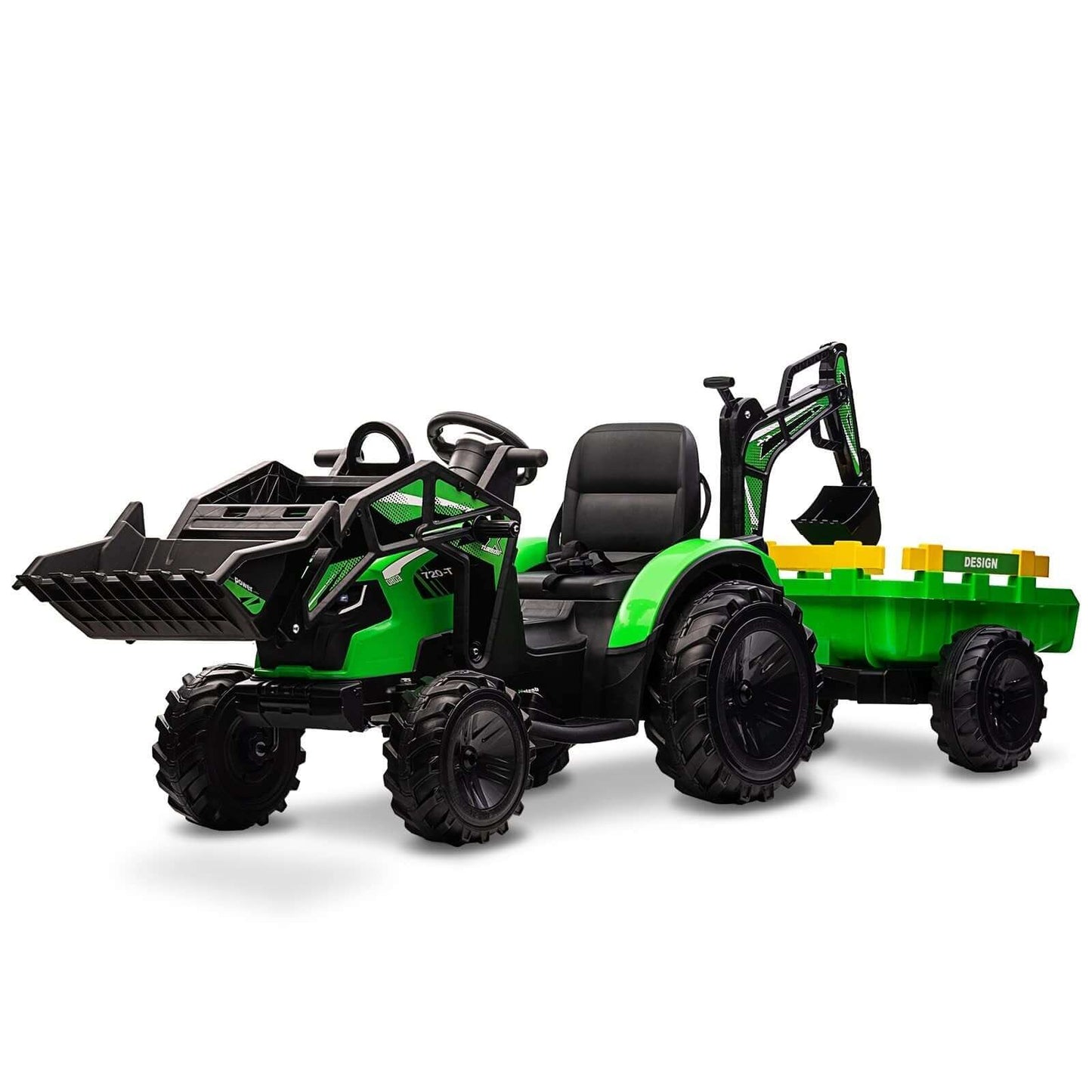 Magic Cars Electric Ride-On Tractor Excavator Bulldozer
