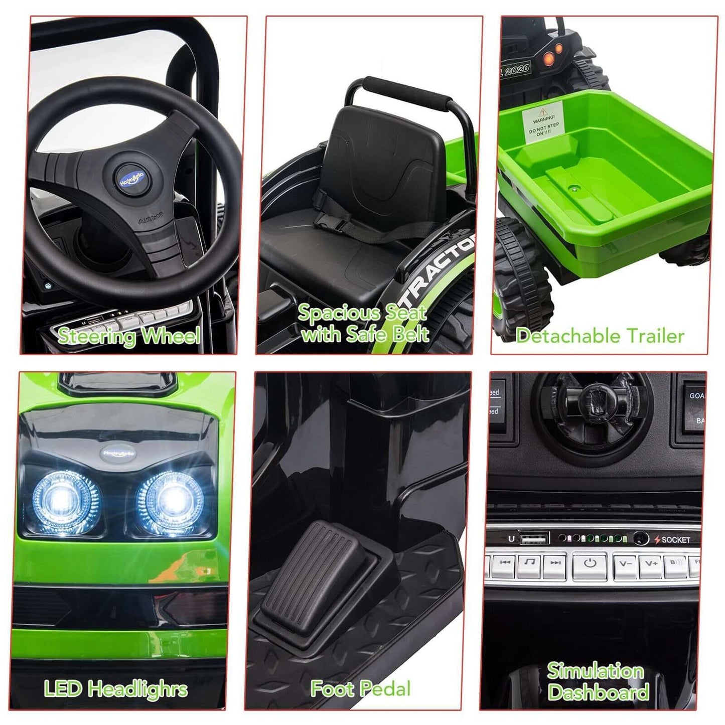 Magic Cars Kids Electric Ride-On Tractor Car