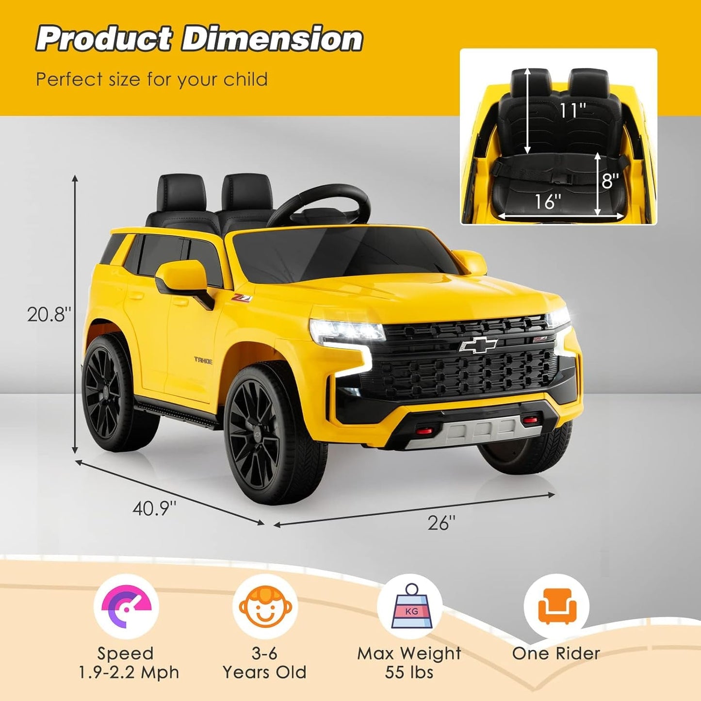 Magic Cars Chevrolet Tahoe Electric Ride-On Truck