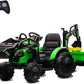 Magic Cars Kids Ride-On Tractor With Trailer Excavator And Bulldozer