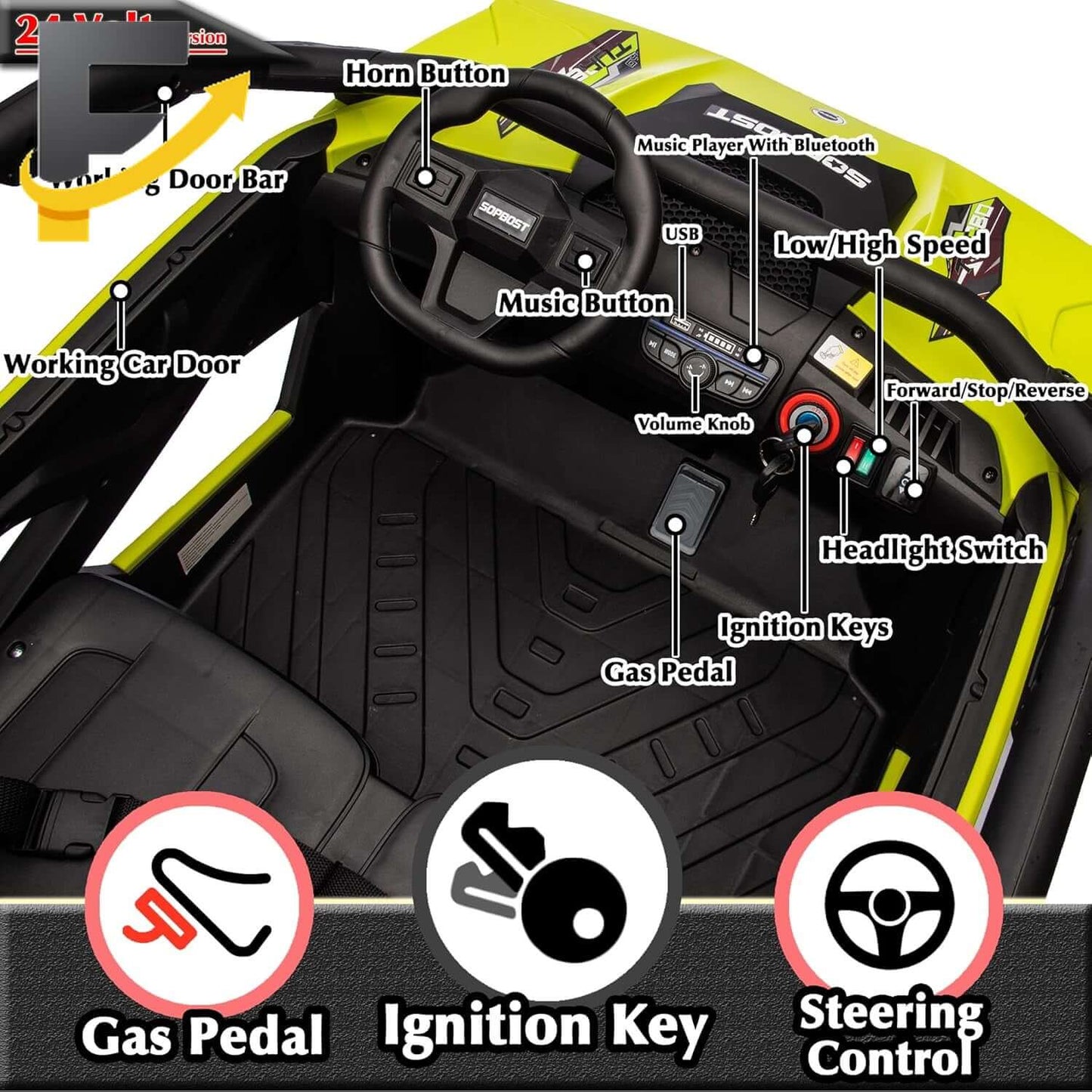 Magic Cars Kids 2 Seater Ride-On UTV