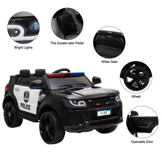 Magic Cars Ride-On Toy Black Police SUV