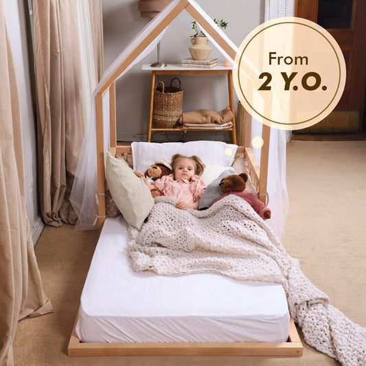 Goodevas Wooden Montessori House Floor Bed