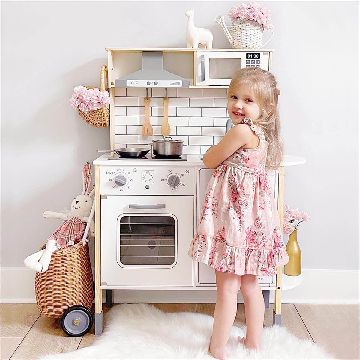 Tiny Land Interactive Play Kitchen With Sounds And Cookware