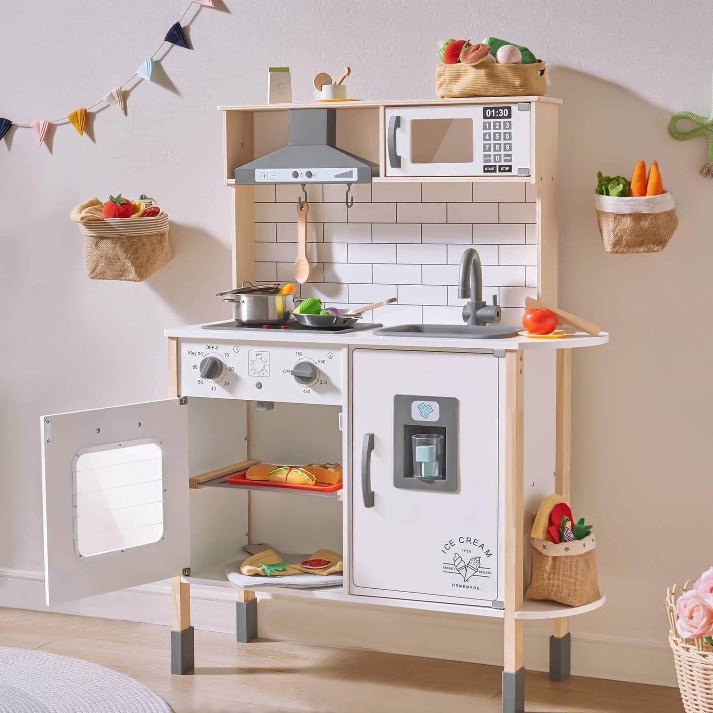 Tiny Land Interactive Play Kitchen With Sounds And Cookware