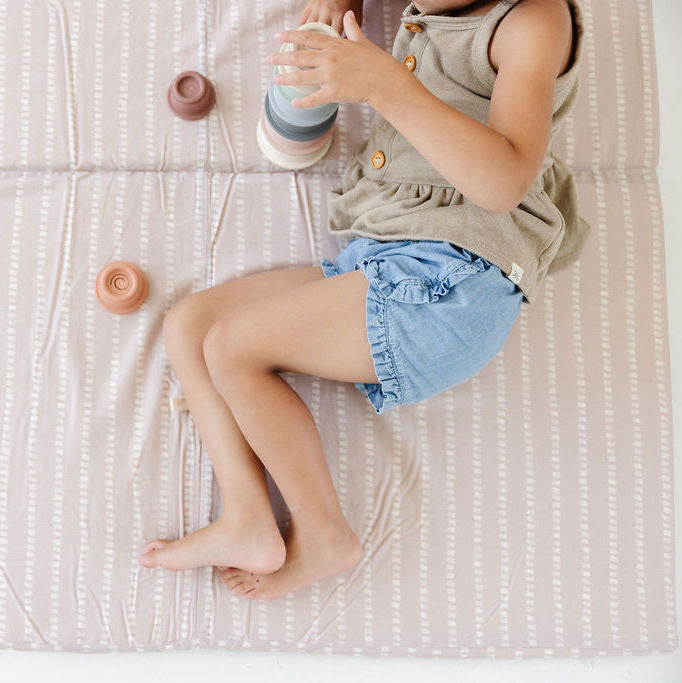 Toki Mats Stripe in Light Grey Play Mat