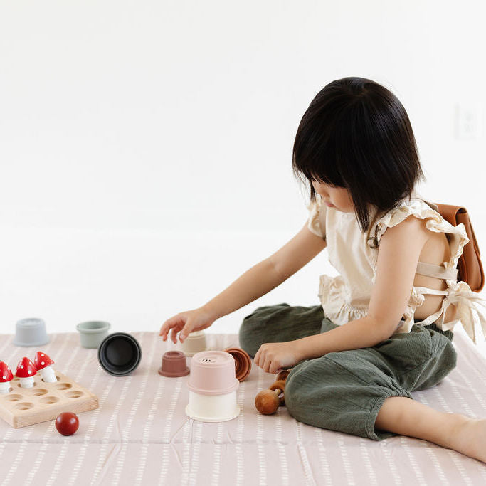 Toki Mats Stripe in Light Grey Play Mat