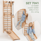 Goodevas Wooden Swedish Wall Climbing Children Swing Set Slide Board