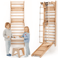 Goodevas Wooden Swedish Wall Climbing Children Swing Set Slide Board